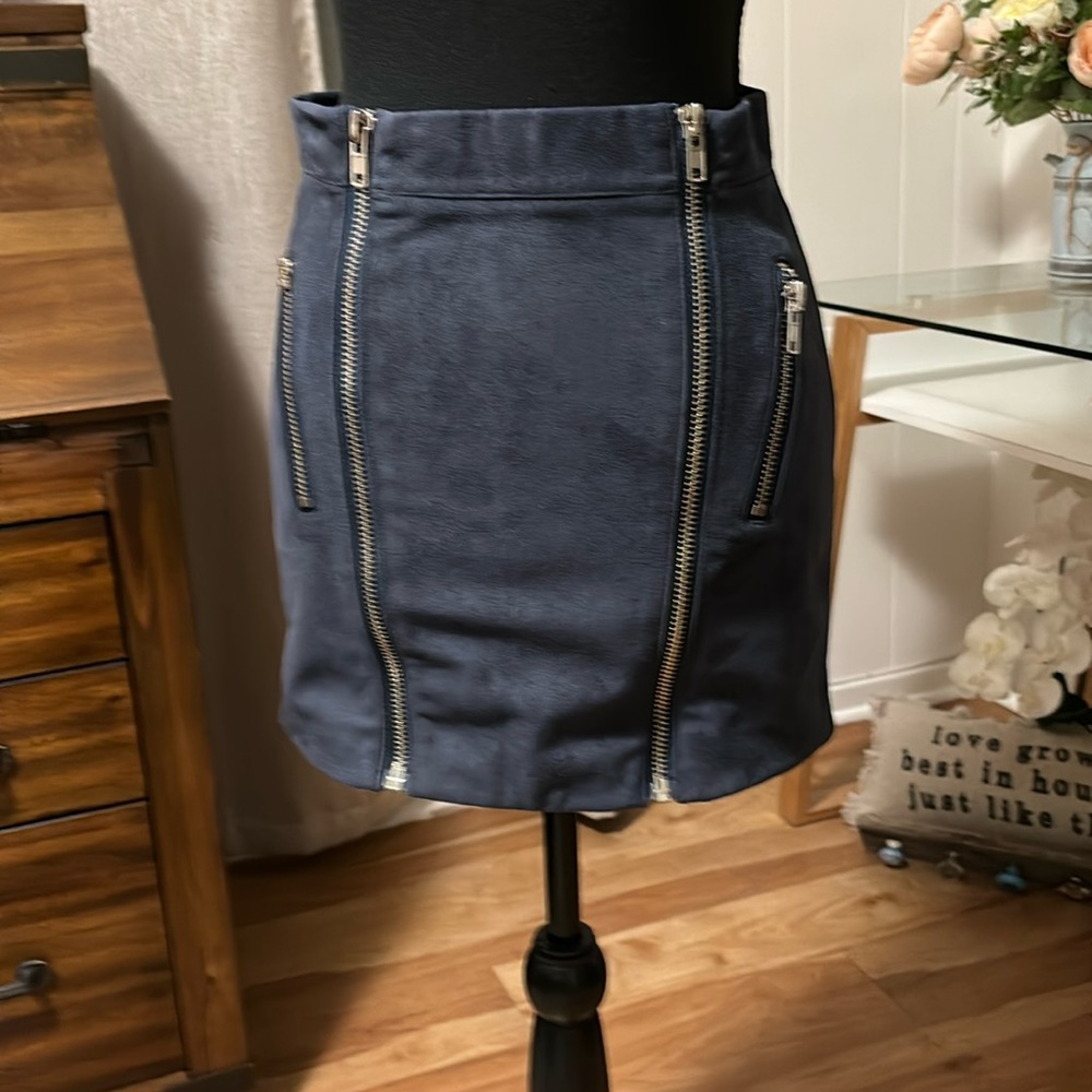 Sugarcloth Blue Velvet Mini Skirt